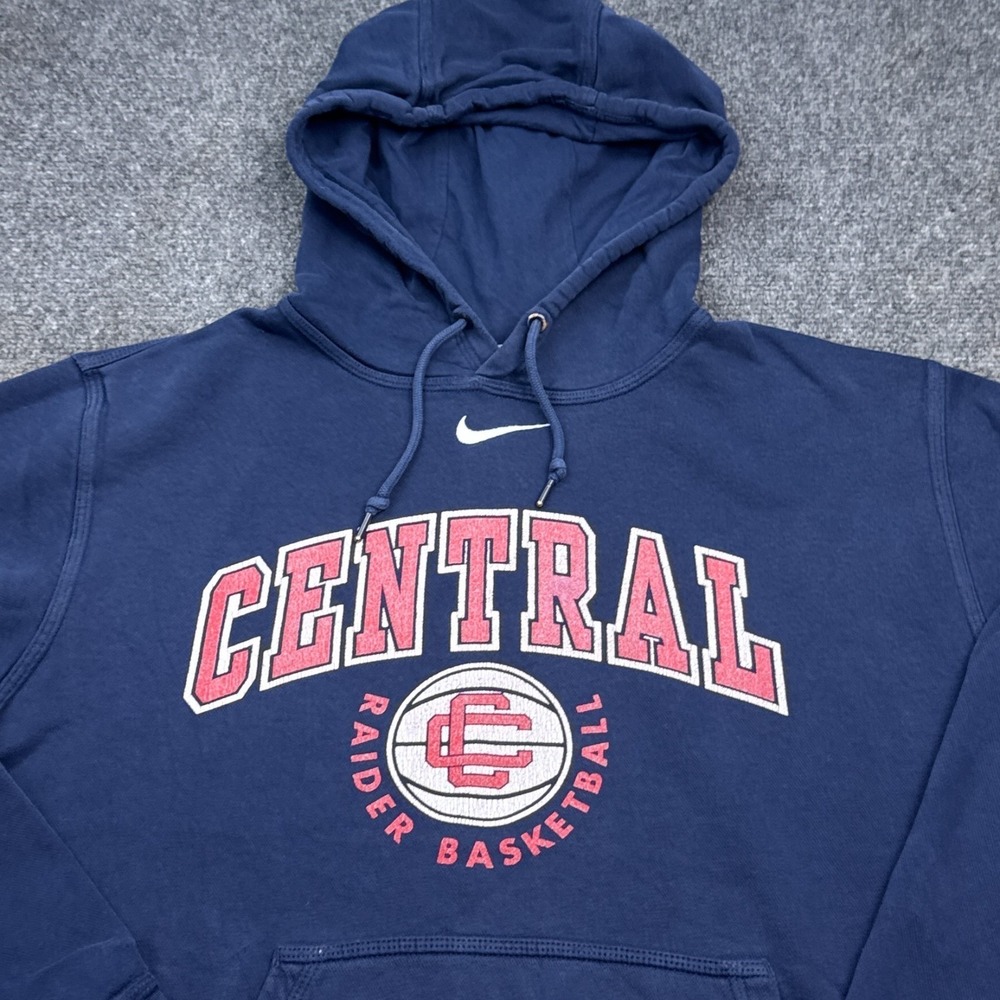 Nike Center Swoosh Check Hoodie Adult Size Medium Raiders Basketball Sweatshirt‎ - Picture 4 of 13